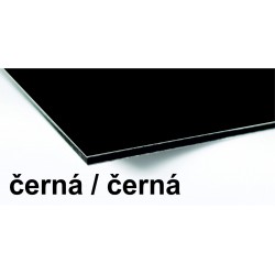 Ibond 150x305cm, BÍLÁ / ČERNÁ, tl.3mm, Al vrstva 0,3mm